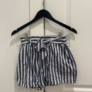 Striped Navy and White Women's Shorts
